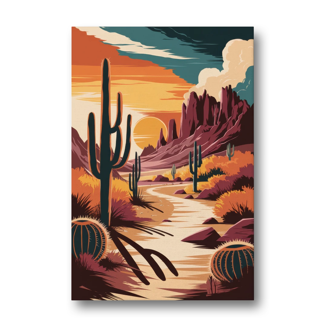 Tombstone Desert Sunset - Canvas Wall Art - Front