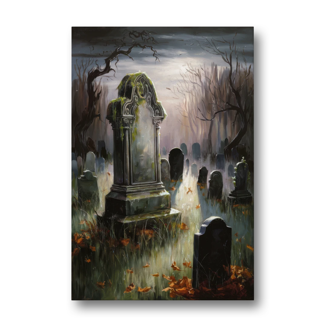 Tombstone Eerie Twilight - Canvas Wall Art - Front