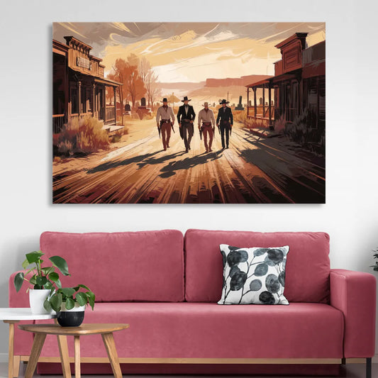 Tombstone Gunfight Scenery Living Room - Canvas Wall Art