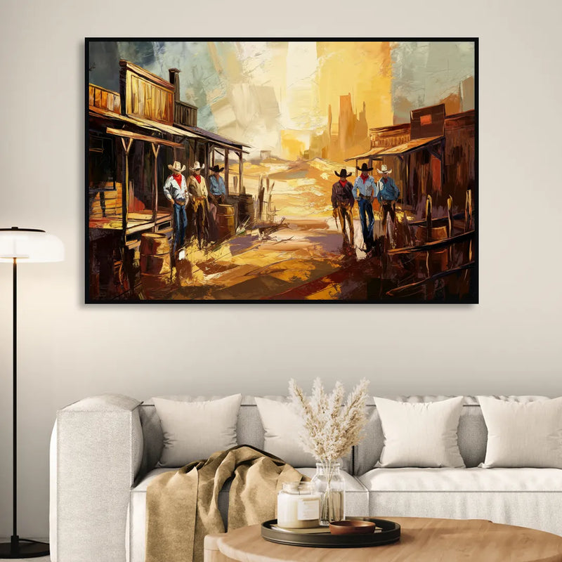 Tombstone Historic Landmarks Living Room - Black Canvas Wall Art