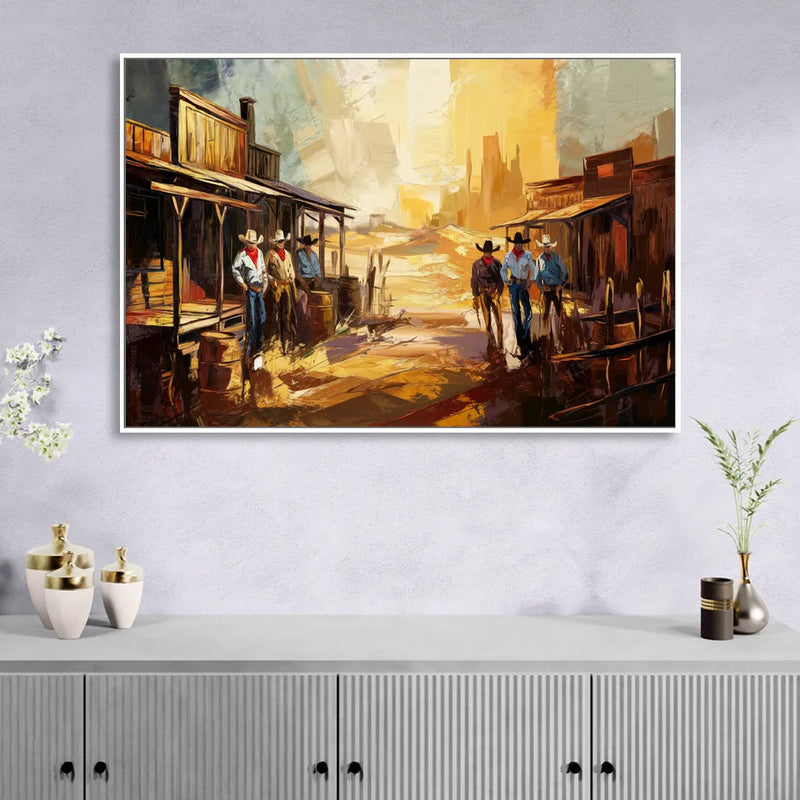 Tombstone Historic Landmarks Living Room - White Canvas Wall Art