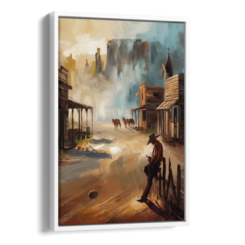 Tombstone Western Heritage Side - White Canvas Wall Art