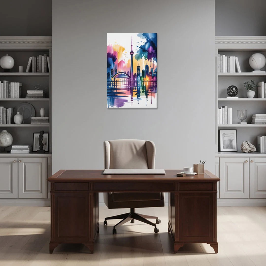 Toronto City Lights - Canvas Wall Art - Office - 24x36
