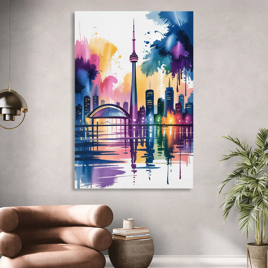 Toronto City Lights Living Room - Canvas Wall Art