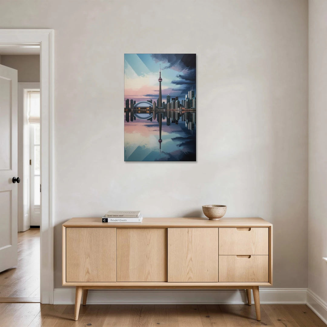 Toronto Cityscape Panorama - Canvas Wall Art - Coffee Table - 24x36