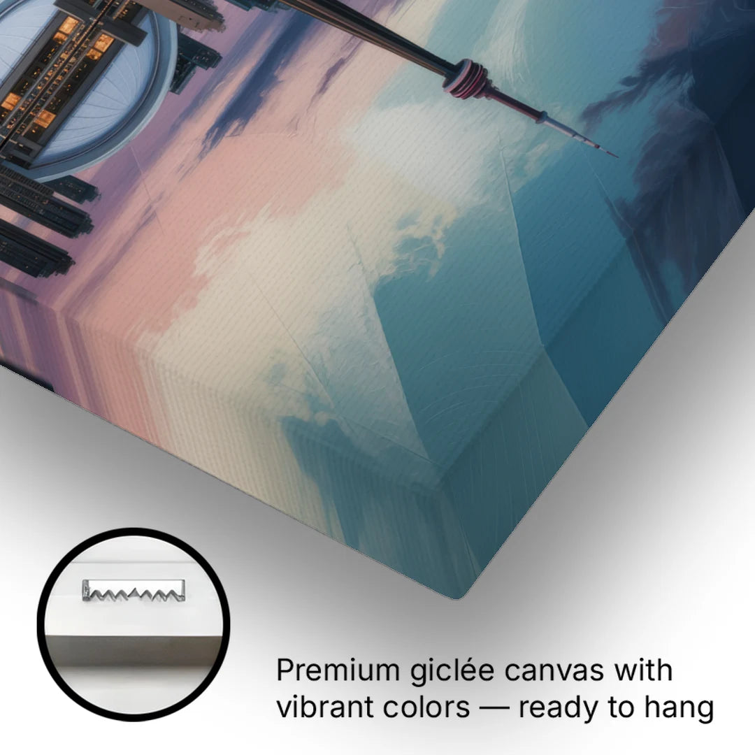 Toronto Cityscape Panorama - Canvas Wall Art - Gallery Wrap Corner