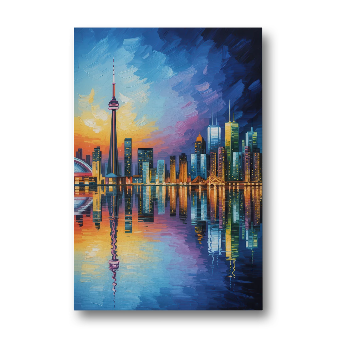 Toronto Downtown Nightscape - Canvas Wall Art - Front