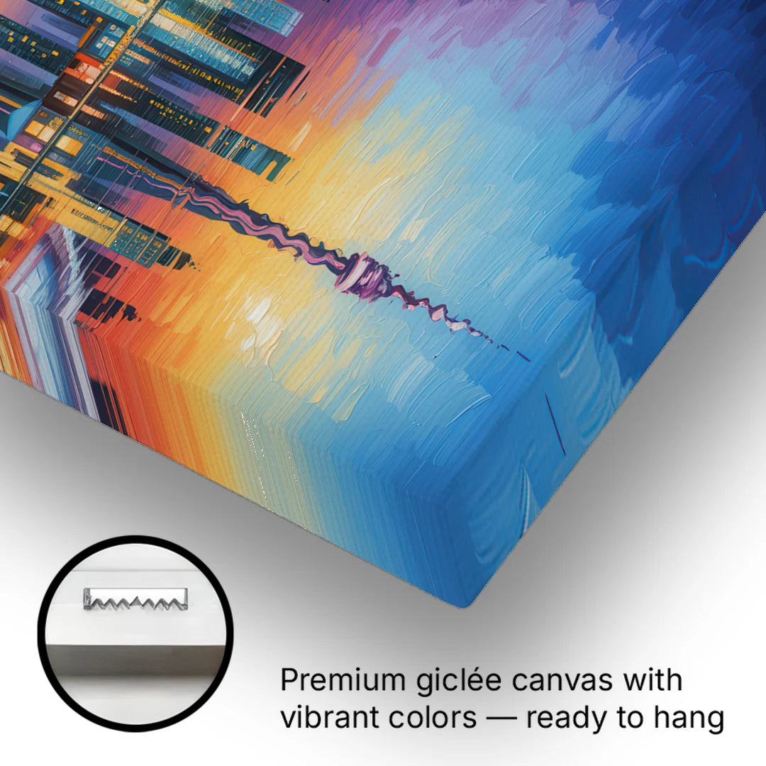 Toronto Downtown Nightscape - Canvas Wall Art - Gallery Wrap Corner