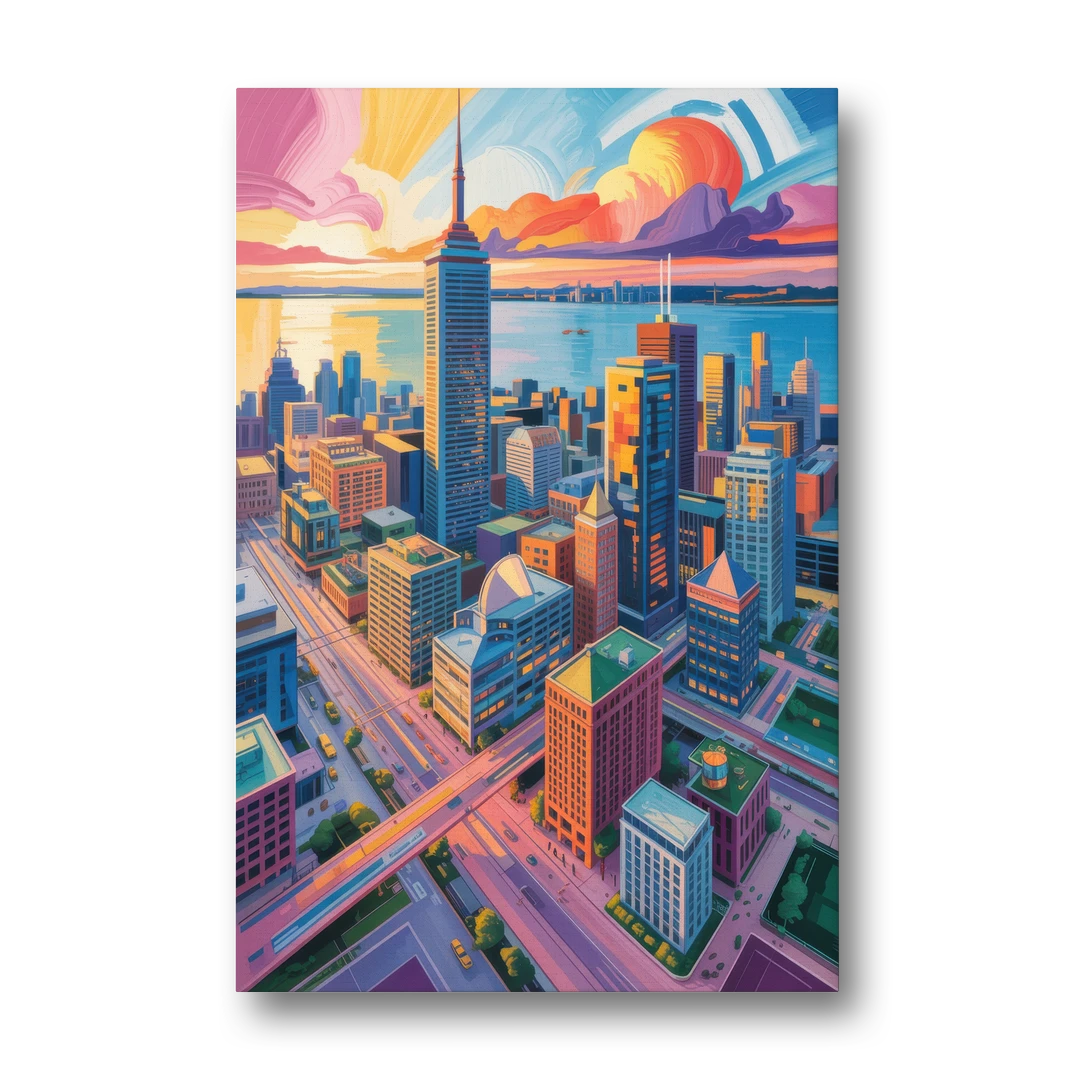 Toronto Financial District - Canvas Wall Art - Front