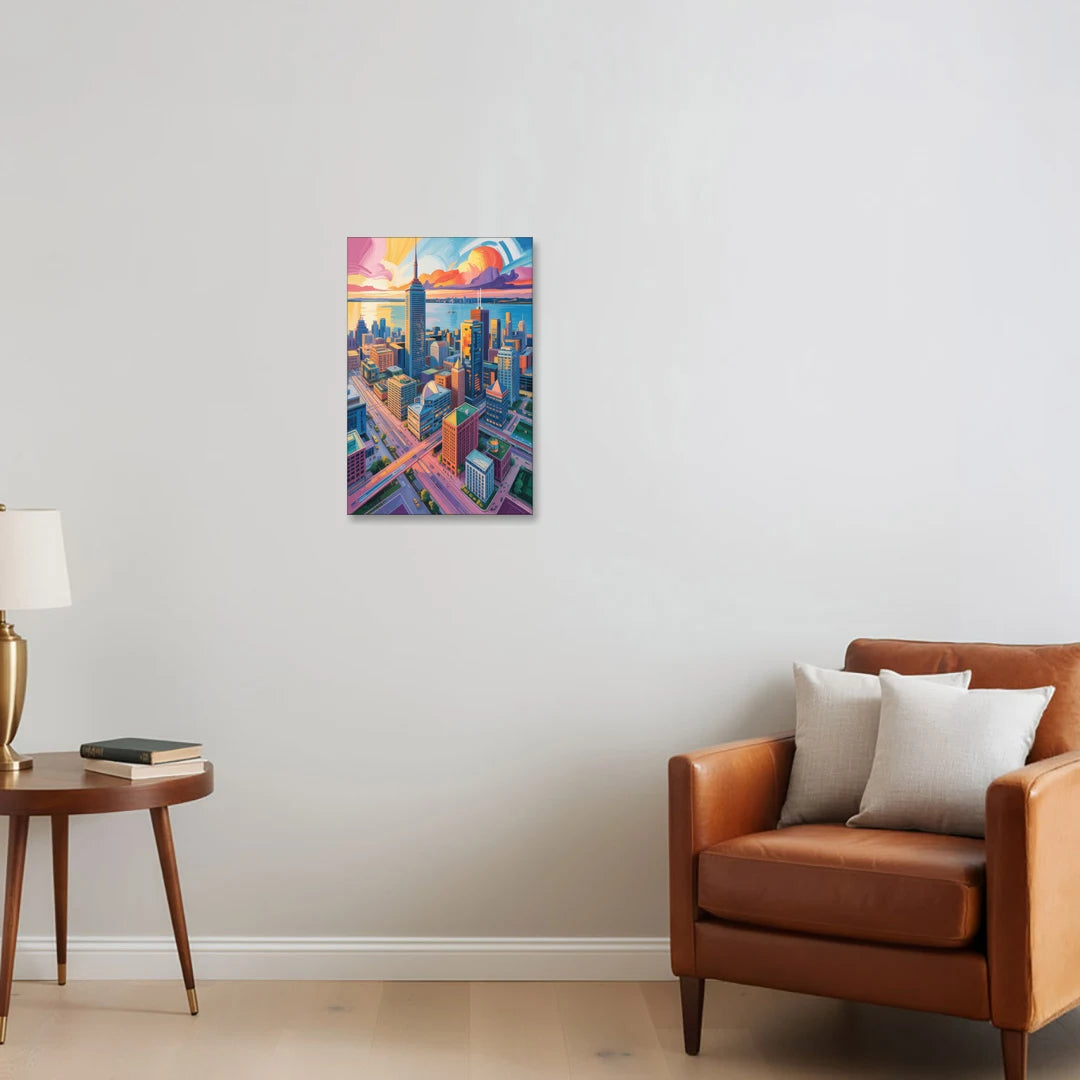 Toronto Financial District - Canvas Wall Art - Sofa - 16x24