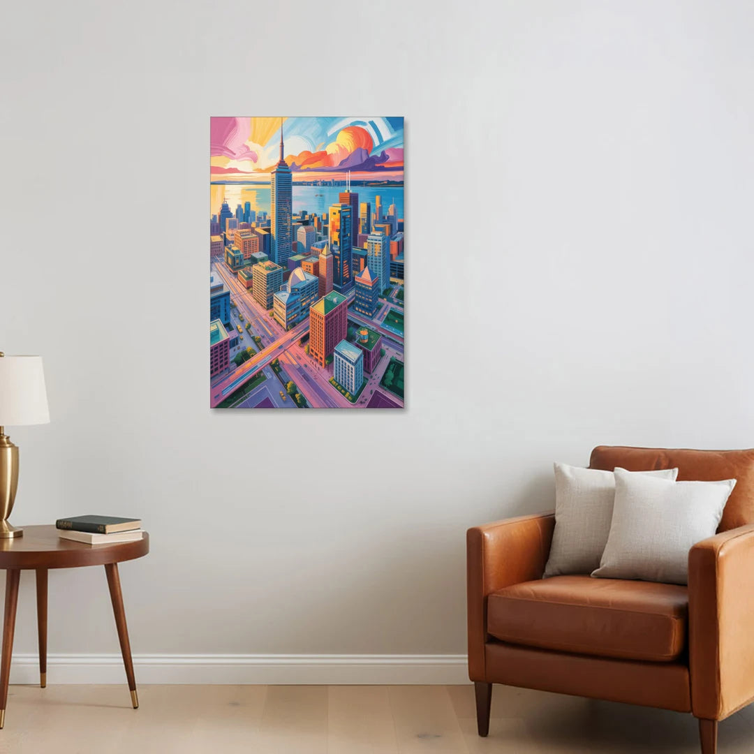 Toronto Financial District - Canvas Wall Art - Sofa - 24x36