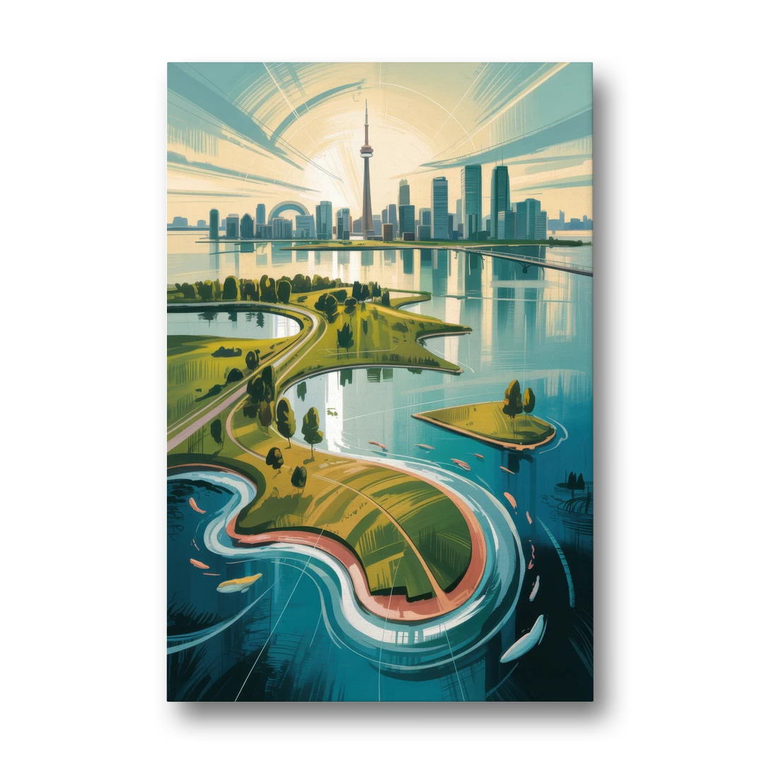 Toronto Island Aerial View - Canvas Wall Art - Front