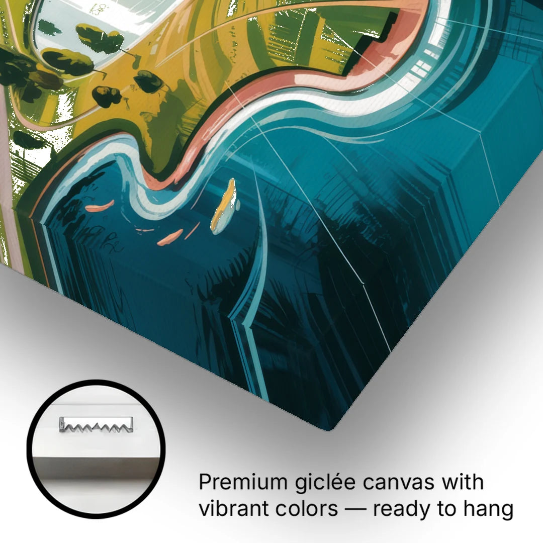 Toronto Island Aerial View - Canvas Wall Art - Gallery Wrap Corner