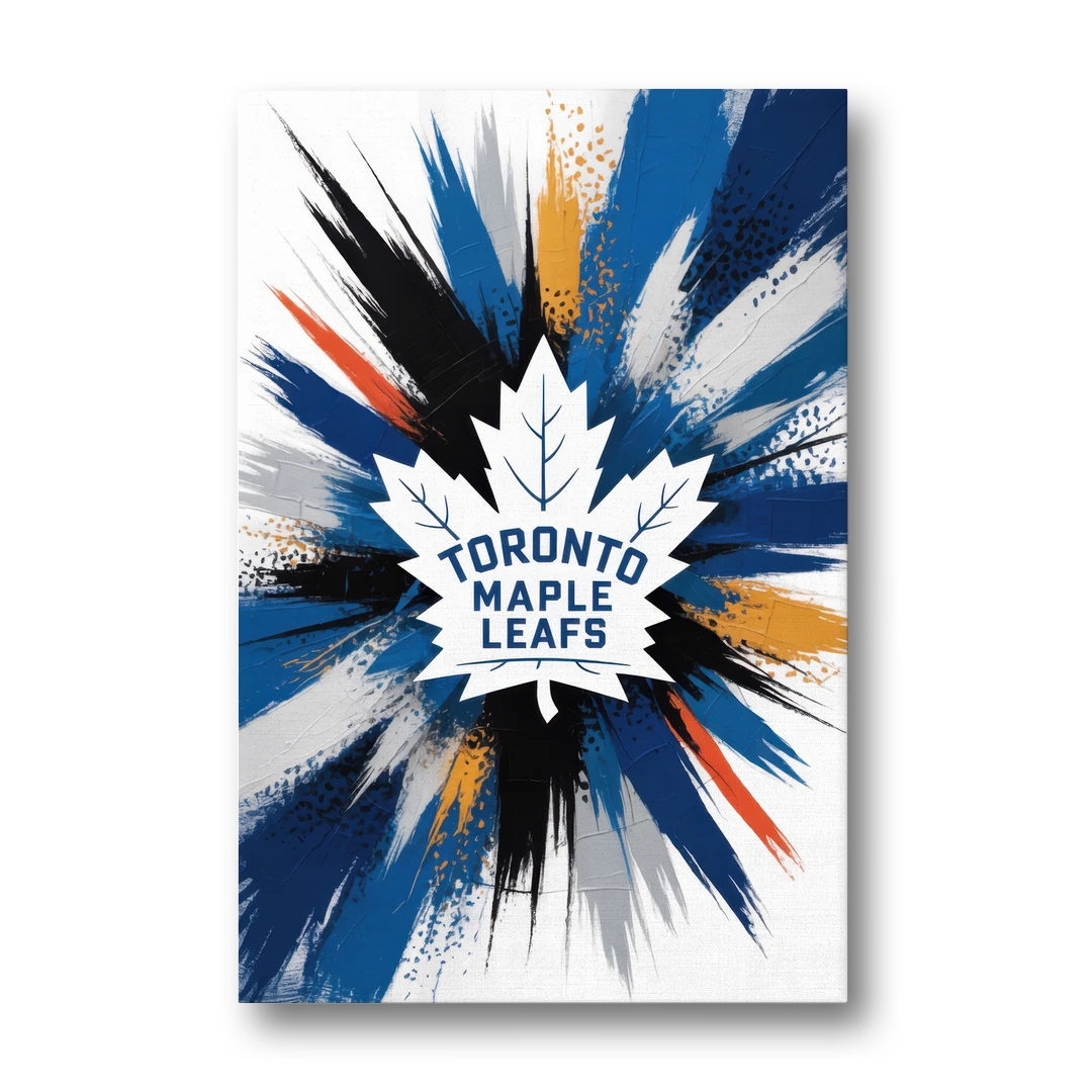 Toronto Maple Leafs Vibrant Abstract Wall Art - Canvas Wall Art - Front