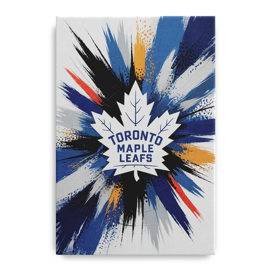 Toronto Maple Leafs Vibrant Abstract Wall Art - Canvas Wall Art