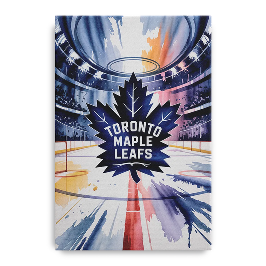 Toronto Maple Leafs Watercolor Emblem Art Print - Canvas Wall Art