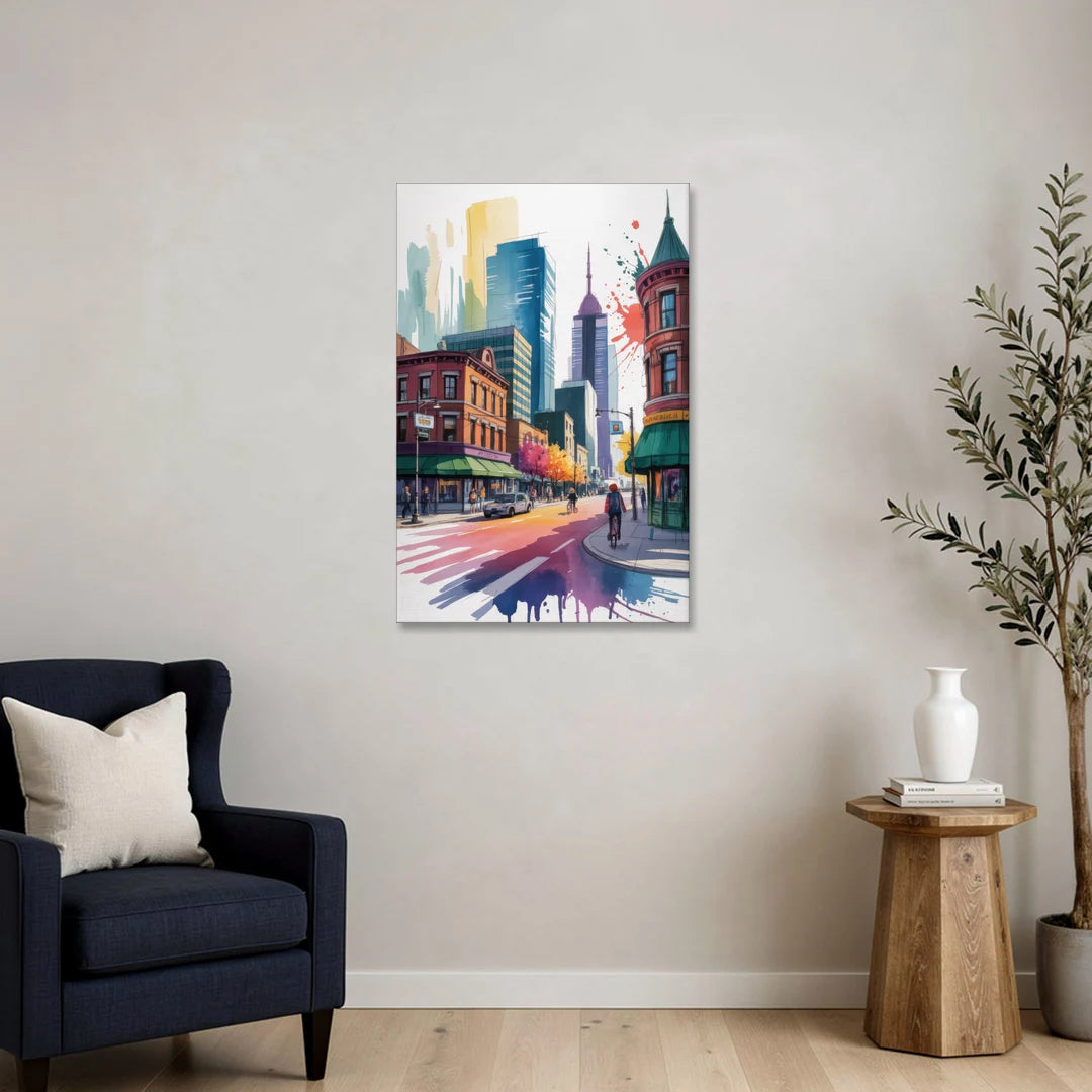 Toronto Queen Street West - Canvas Wall Art - Sofa - 24x36