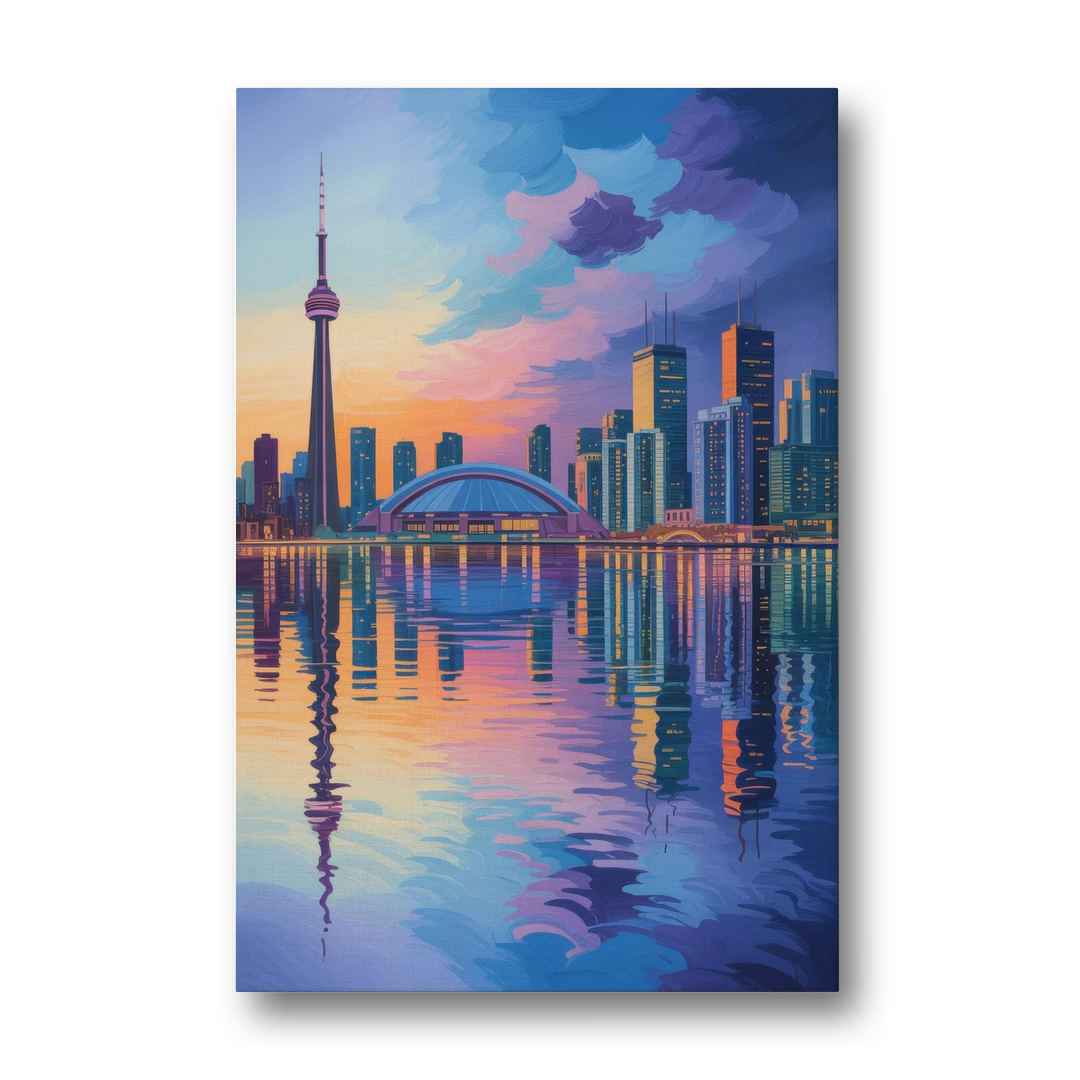 Toronto Skyline Evening Glow - Canvas Wall Art - Front