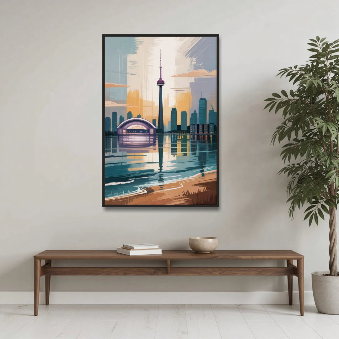 Toronto Waterfront - Black Framed Canvas Wall Art - Coffee Table - 32x48