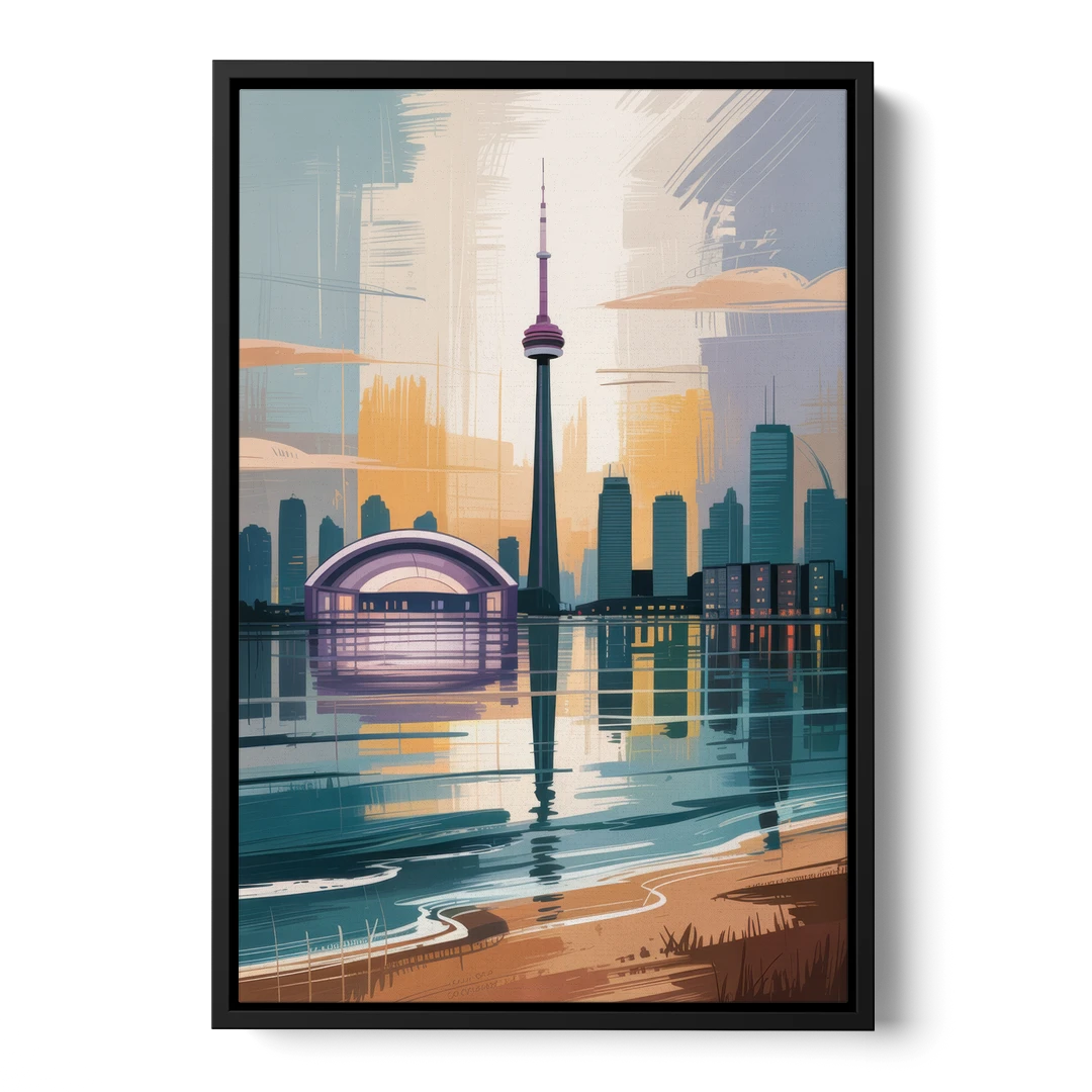 Toronto Waterfront - Black Framed Canvas Wall Art - Front