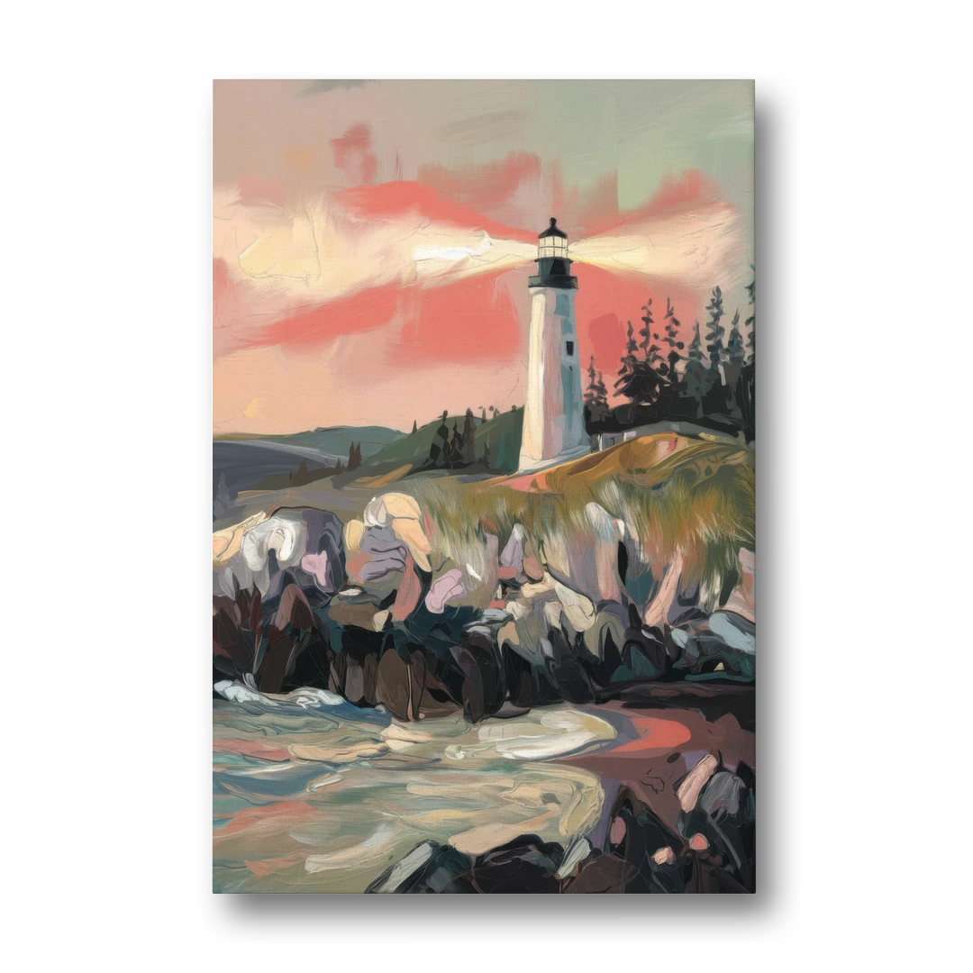 Traverse City Lighthouse View - Canvas Wall Art - Front
