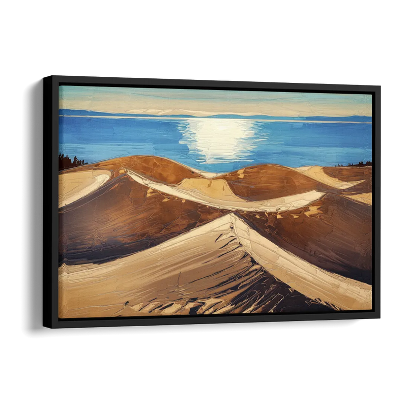 Traverse City Sleeping Bear Dunes Side - Black Canvas Wall Art