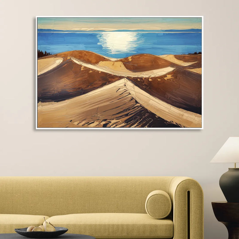 Traverse City Sleeping Bear Dunes Sitting Room - White Canvas Wall Art