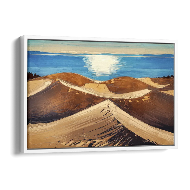 Traverse City Sleeping Bear Dunes Side - White Canvas Wall Art