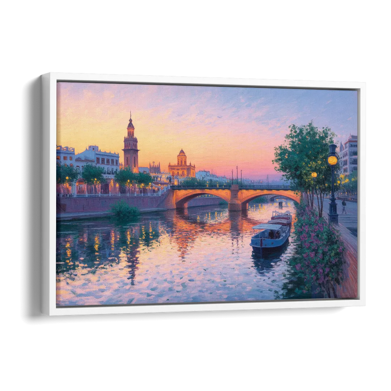 Triana Twilight Side - White Canvas Wall Art