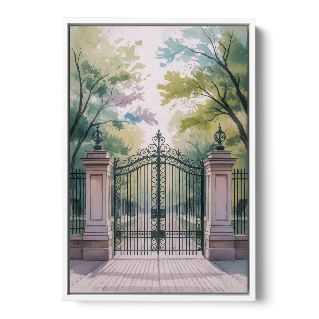 Trinity Bellwoods Park - White Framed Canvas Wall Art - Front