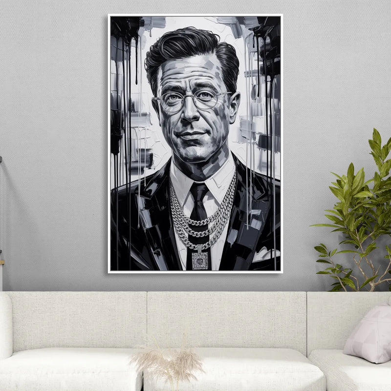 Truth Line Living Room - White Canvas Wall Art