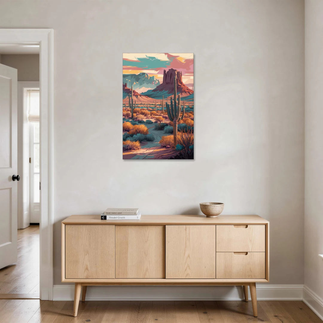Tucson Cactus Landscape - Canvas Wall Art - Coffee Table - 24x36