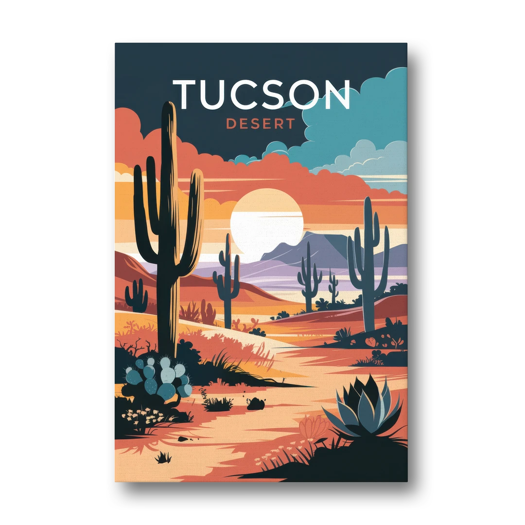 Tucson Desert Sunset - Canvas Wall Art - Front