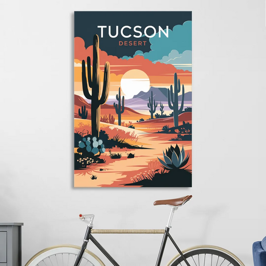 Tucson Desert Sunset Living Room - Canvas Wall Art