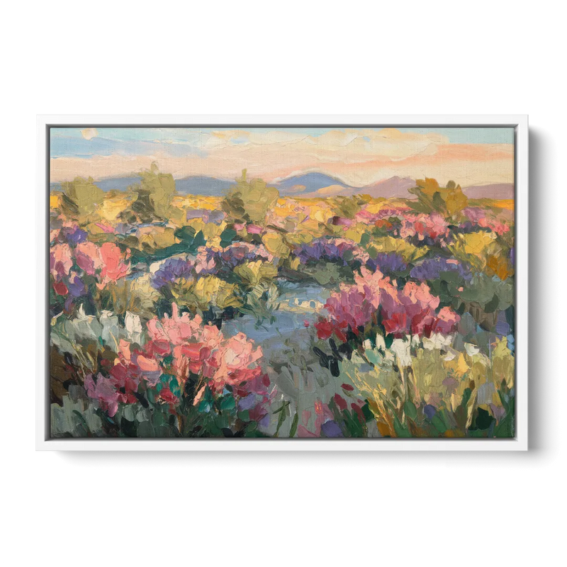 Tucson Wildflower Fields Front - White Canvas Wall Art