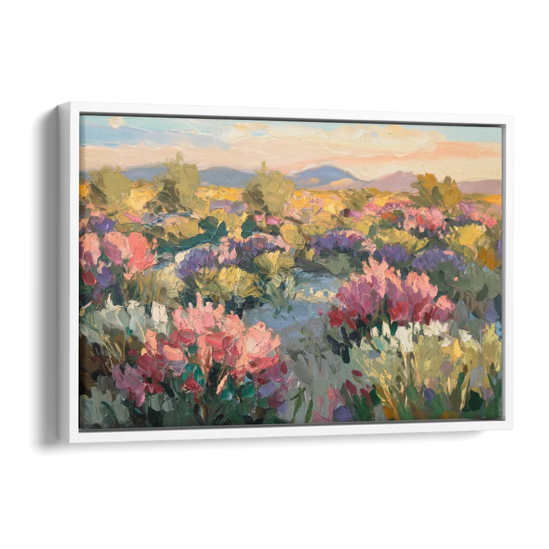 Tucson Wildflower Fields Side - White Canvas Wall Art