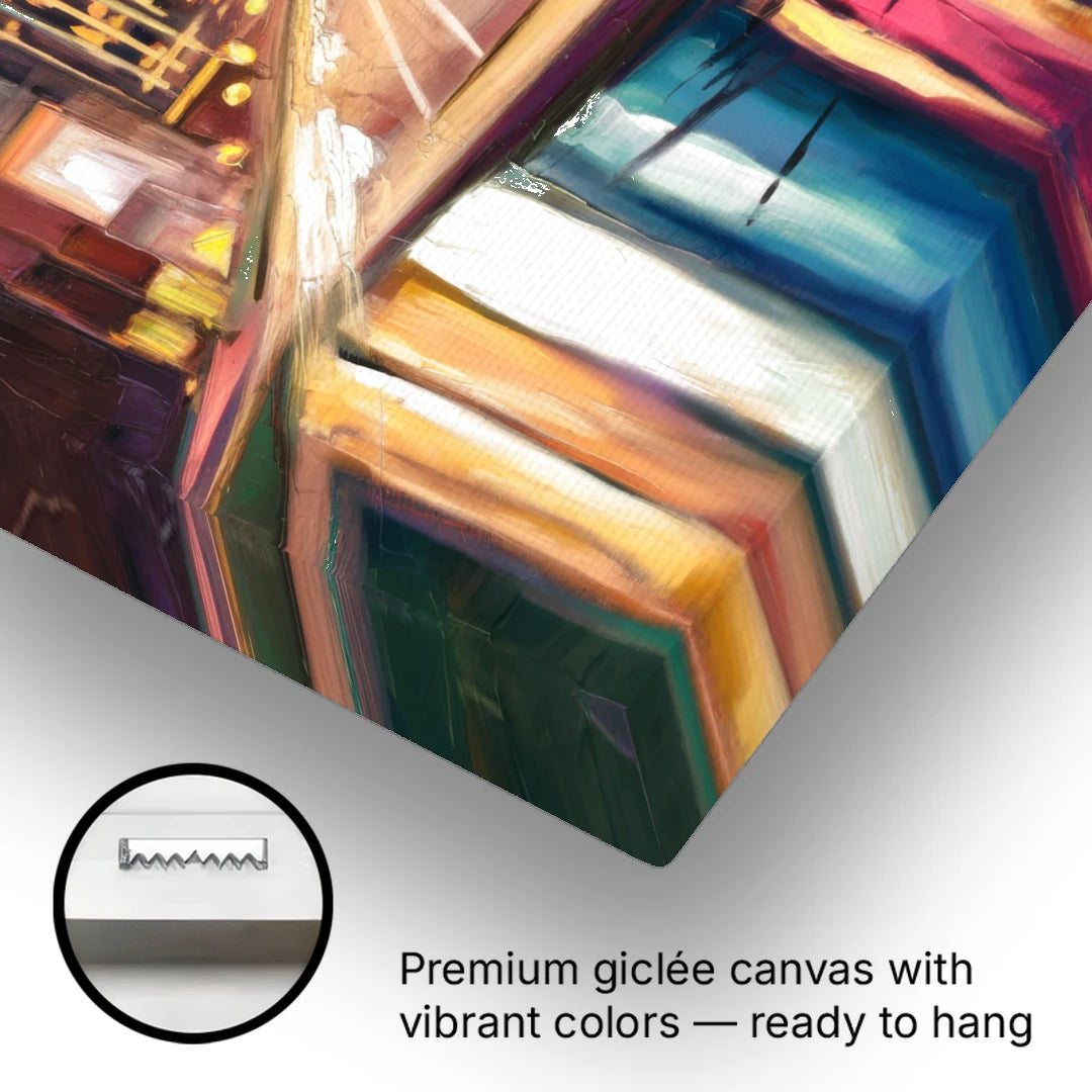 Tulsa Cityscape Glow - Canvas Wall Art - Gallery Wrap Corner