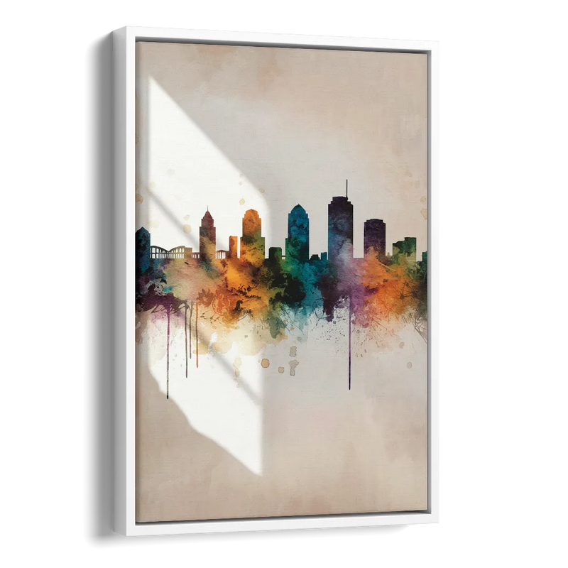 Tulsa Historic Landmarks Side - White Canvas Wall Art