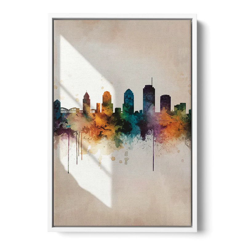 Tulsa Historic Landmarks Front - White Canvas Wall Art