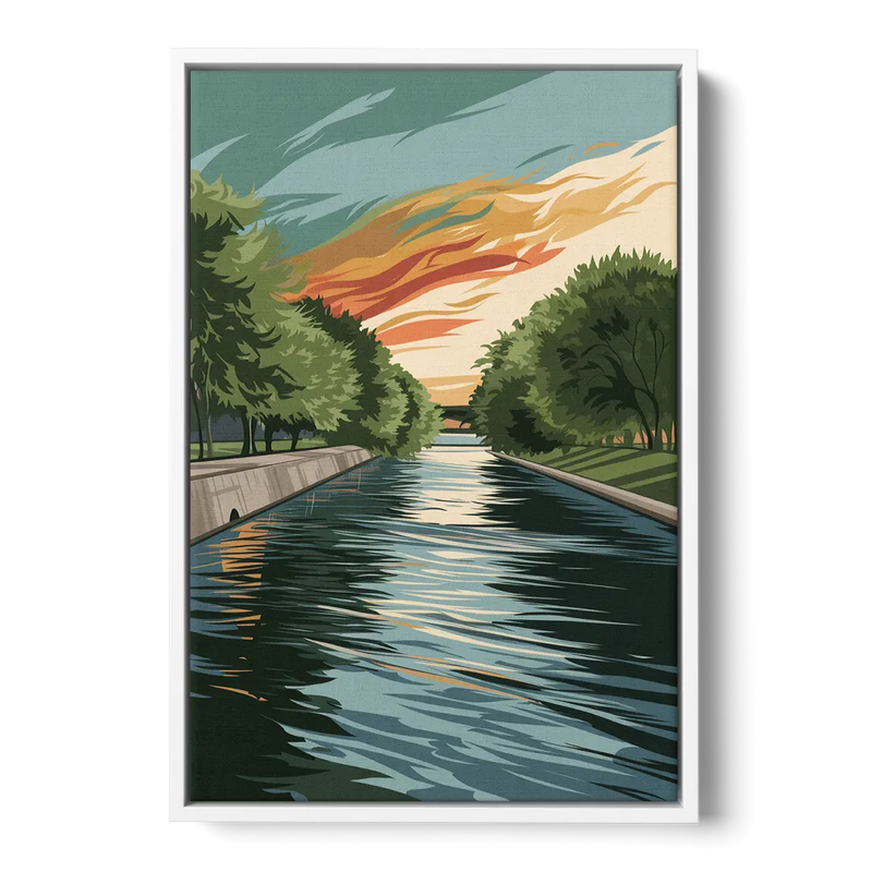 Tulsa Riverfront Views Front - White Canvas Wall Art