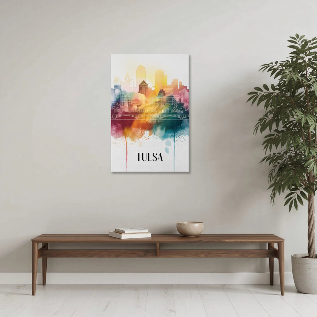 Tulsa Urban Charm - Canvas Wall Art - Coffee Table - 24x36