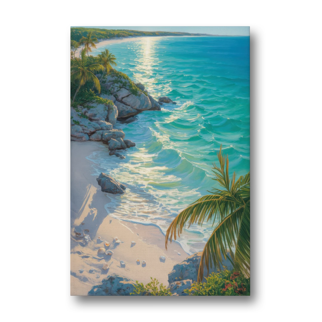 Tulum Beach Turquoise - Canvas Wall Art - Front