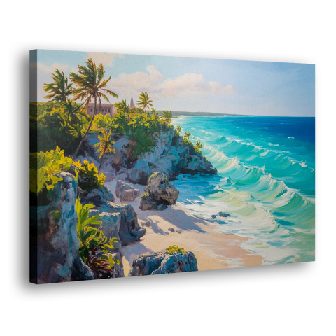 Tulum Ocean Cliffs - Canvas Wall Art