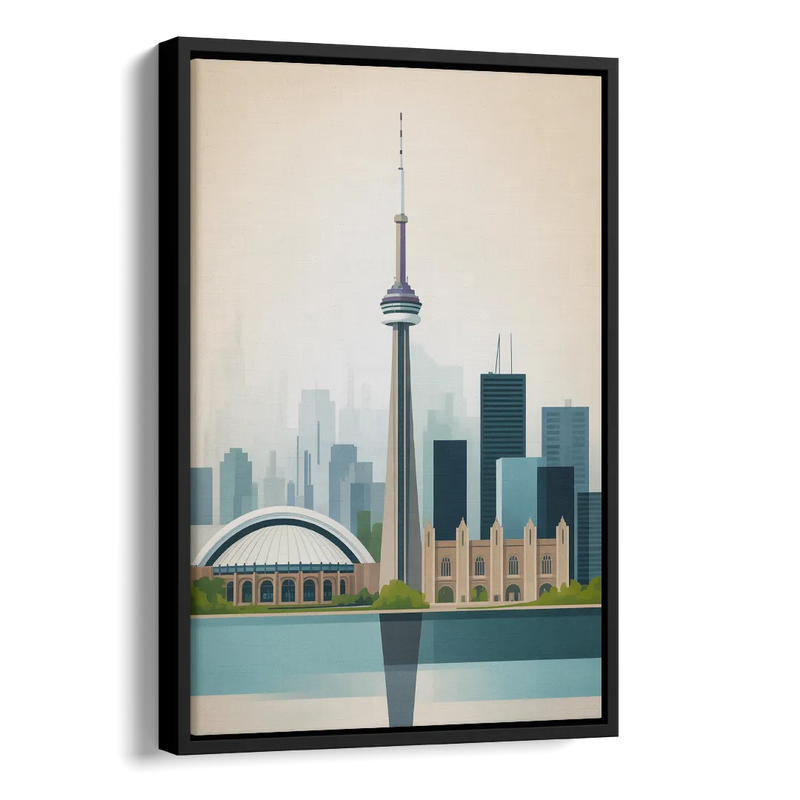 University of Toronto Campus Side - Black Canvas Wall Art