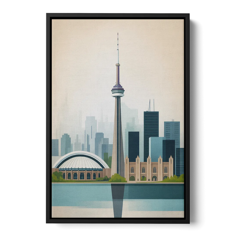 University of Toronto Campus Front - Black Canvas Wall Art