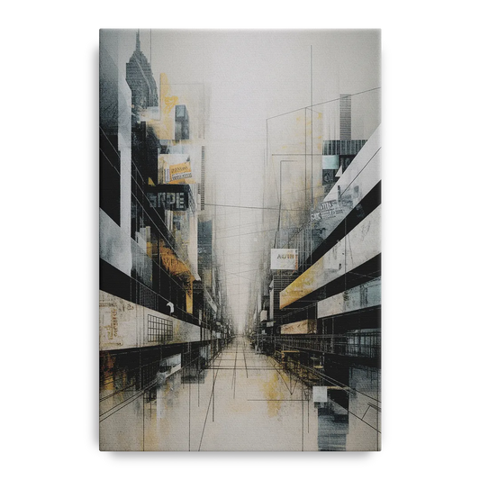 Urban Sophistication Grey and White Abstract - Canvas Wall Art