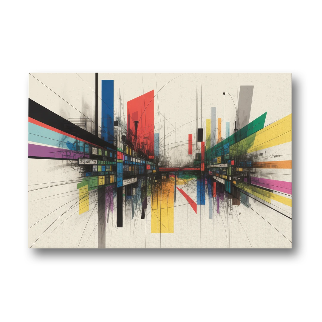 Urban Symphony Colorful Abstract - Canvas Wall Art - Front