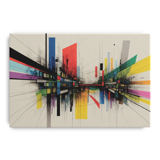 Urban Symphony Colorful Abstract - Canvas Wall Art