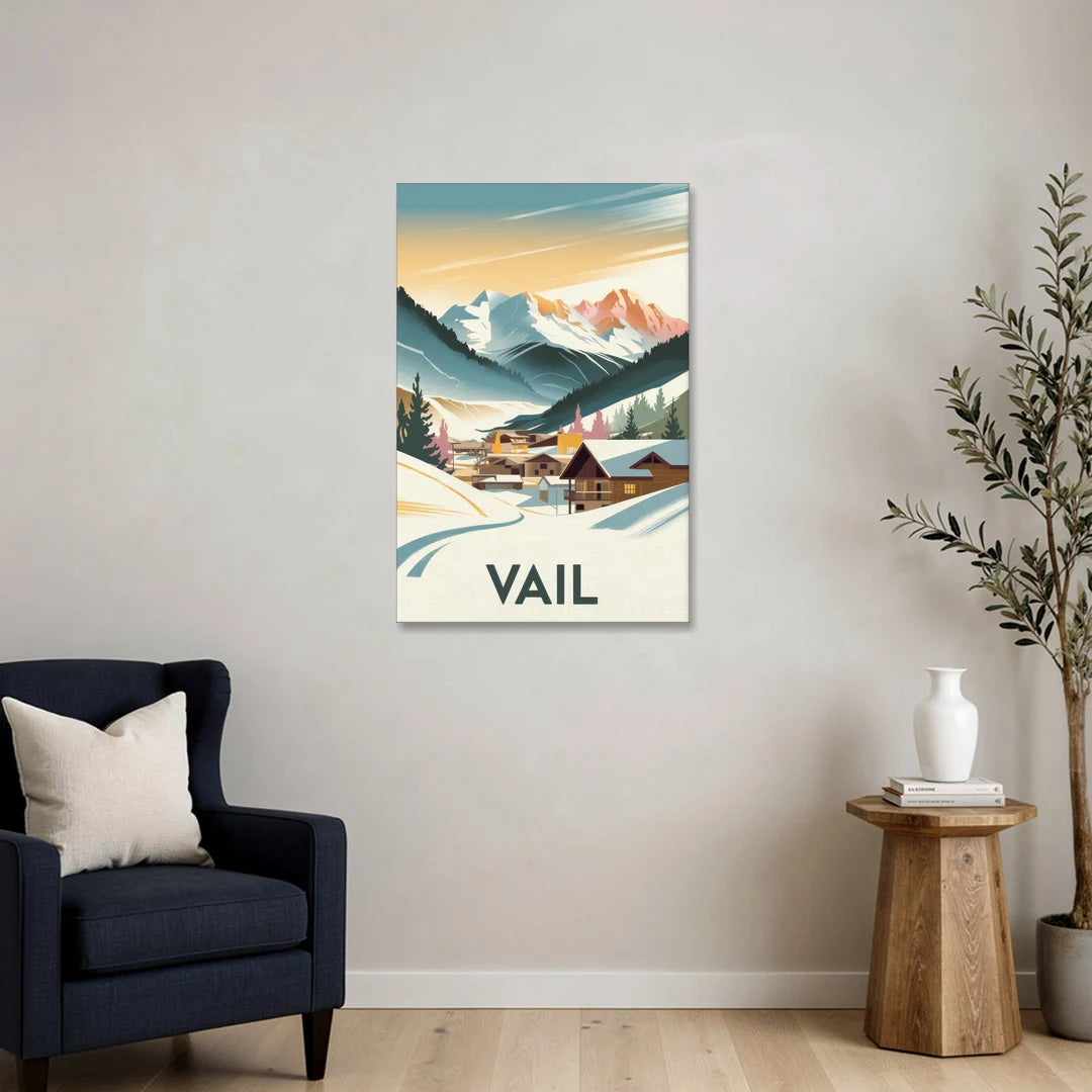 Vail Colorado Charm - Canvas Wall Art - Sofa - 24x36