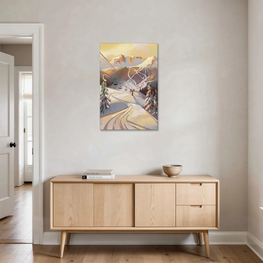Vail Ski Slopes - Canvas Wall Art - Coffee Table - 24x36
